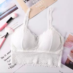 Seamless Lace Bralette White